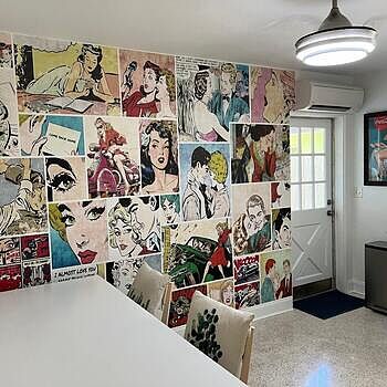 Retro Pop Art Comic Faces Wallpaper Mural Turned out better than we