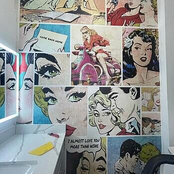 Retro Pop Art Comic Faces Wallpaper Mural Amazing amazing quality. First time