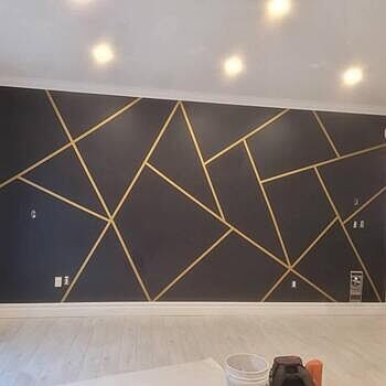 Matte Metallic Gold Strip Wall Decal Super facile d utilisation. Le