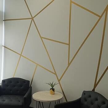 Matte Metallic Gold Strip Wall Decal Very happy with this product.