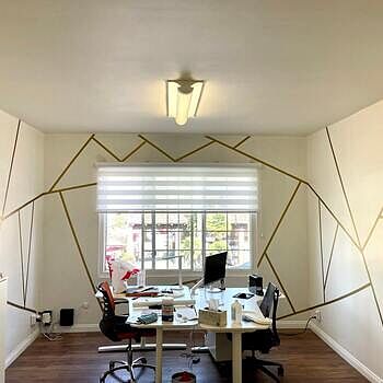 Matte Metallic Gold Strip Wall Decal Very easy to apply and