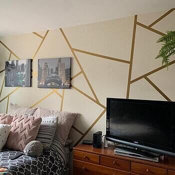 Matte Metallic Gold Strip Wall Decal Turned out way better than