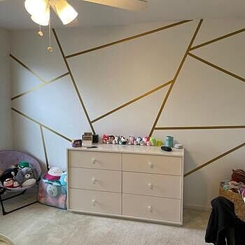 Matte Metallic Gold Strip Wall Decal Love this wallpaper, customised to
