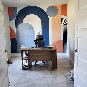Geometric Arch with Shapes Wallpaper Mural Love it! colors are a