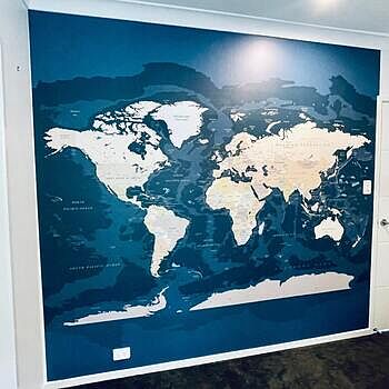 Navy Blue Political World Map Wallpaper Mural Very quick response to questions