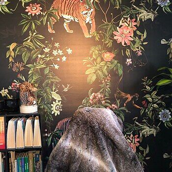 Dark Botanical Plants with Animals Wallpaper Mural I wish they were able