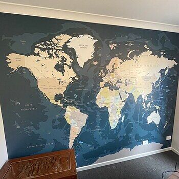 Navy Blue Political World Map Wallpaper Mural The quality was great. Delivery