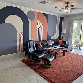 Geometric Arch with Shapes Wallpaper Mural Superb!