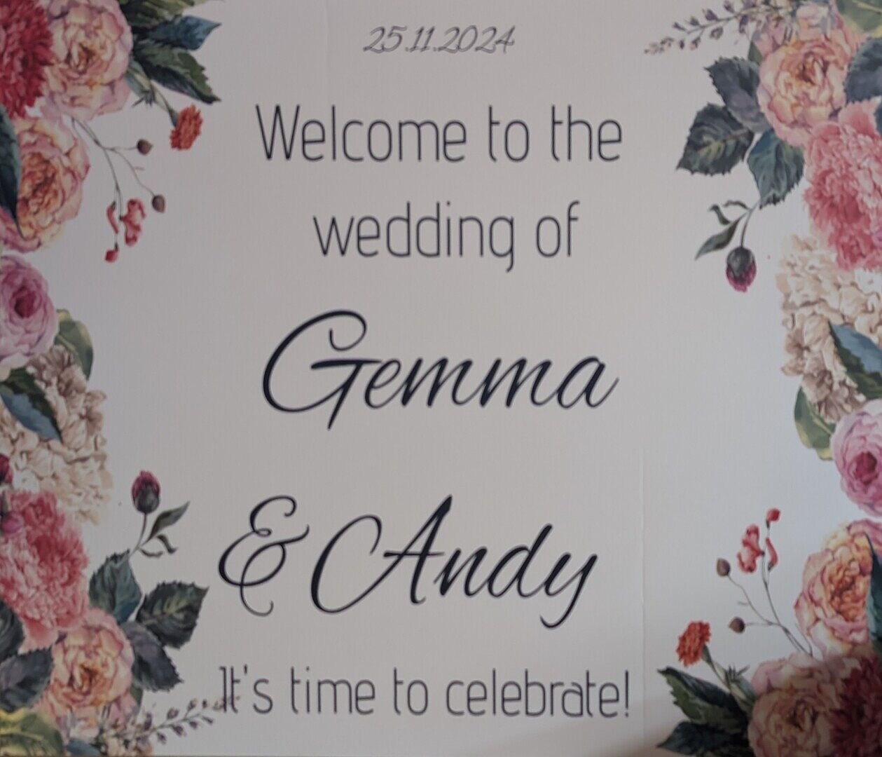Perfect welcome poster for wedding