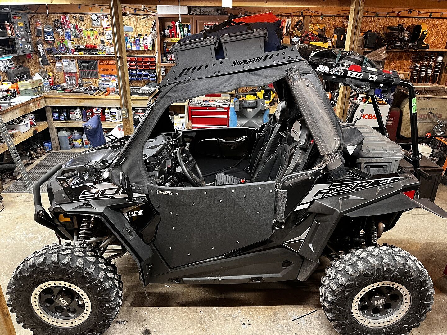 Rady ダブルカバーセット ブラック OT0151-BK-D Polaris RZR 900 Primal Soft Cab Enclosure Upper Doors