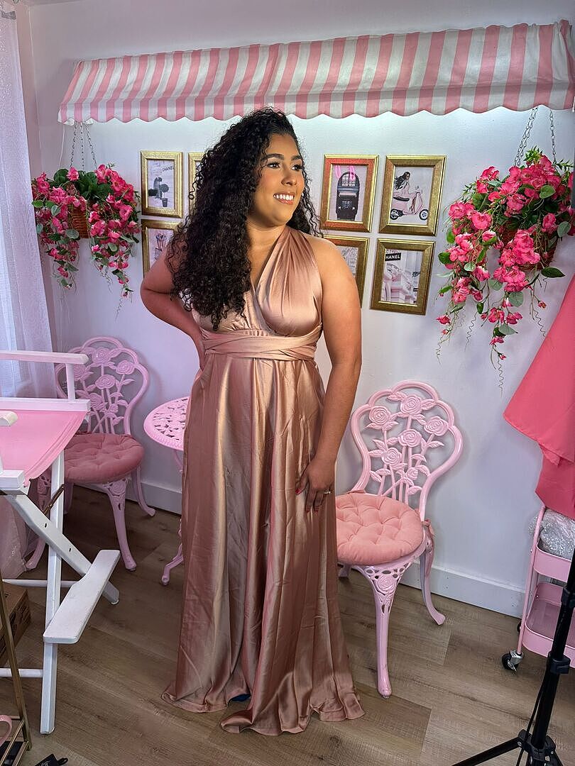 Ariana Multiway Maxi Dress Mocha Selfie Leslie
