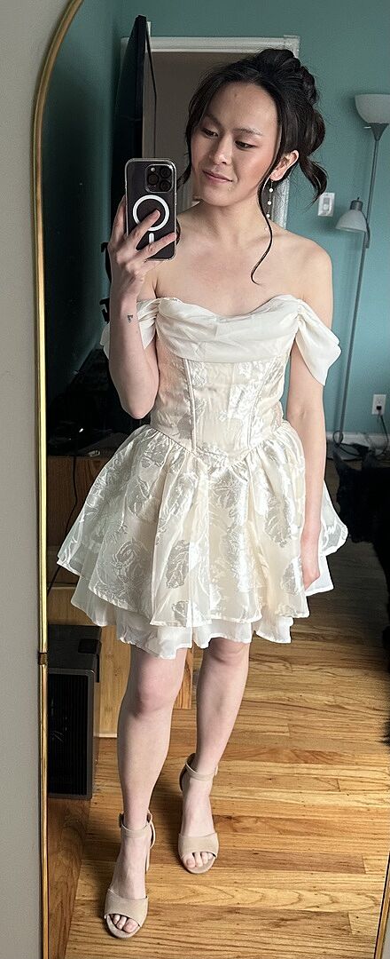 Lusting Off Shoulder Mini Dress Cream | Selfie Leslie Australia