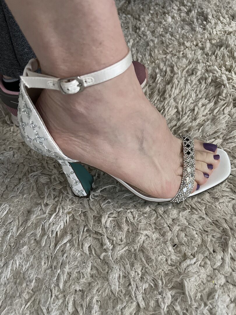 DEAN IVORY Rhinestone Heels | White Heels – Betsey Johnson