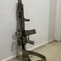 PSA "Sabre" Forged 13.7" Mid-Length 5.56 Rifle w/ 13" Quad Rail & JMAC GFHC-E Pin/Weld, FDE Cerakote