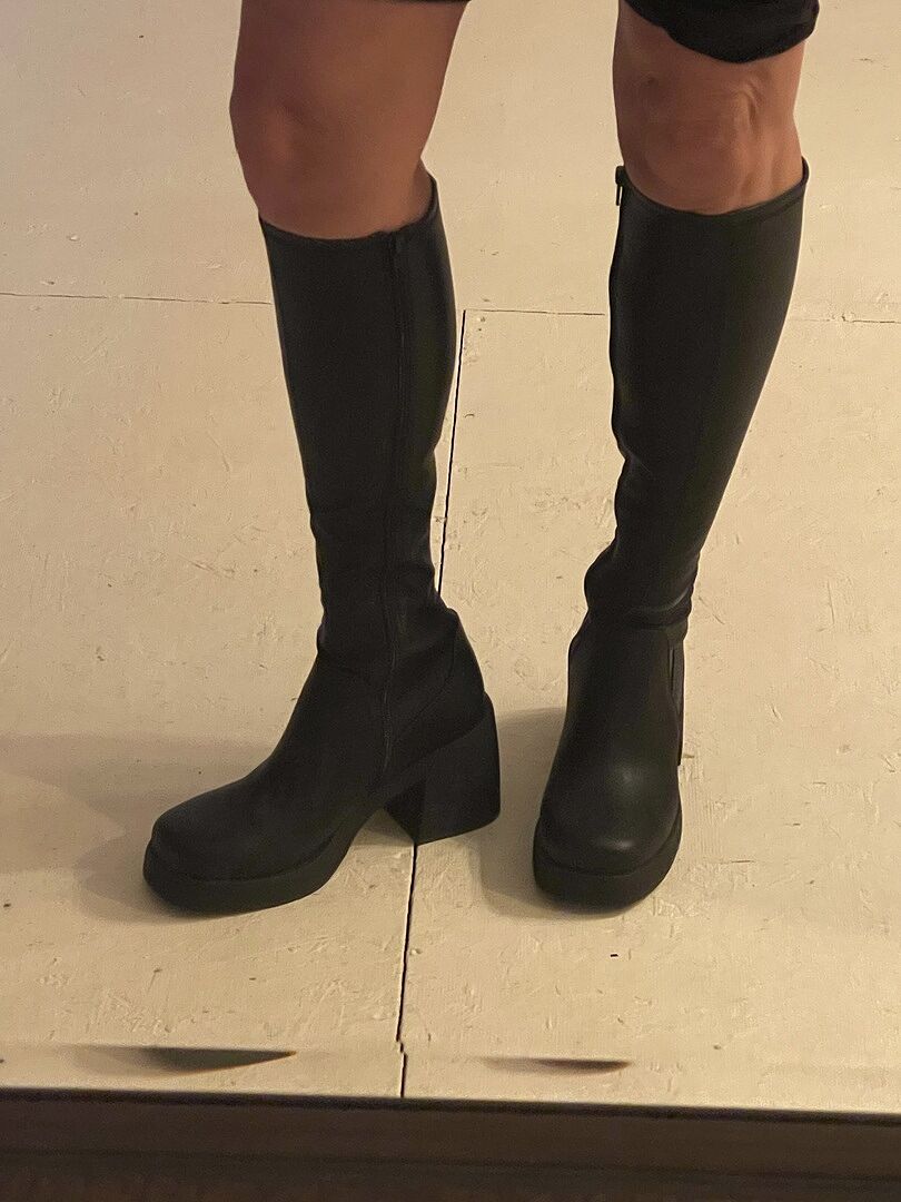 Steve Madden 人気 プラットフォーム BERKLEIGH ブーツ BERKLEIGH Black Women's Knee High Boot – Steve Madden