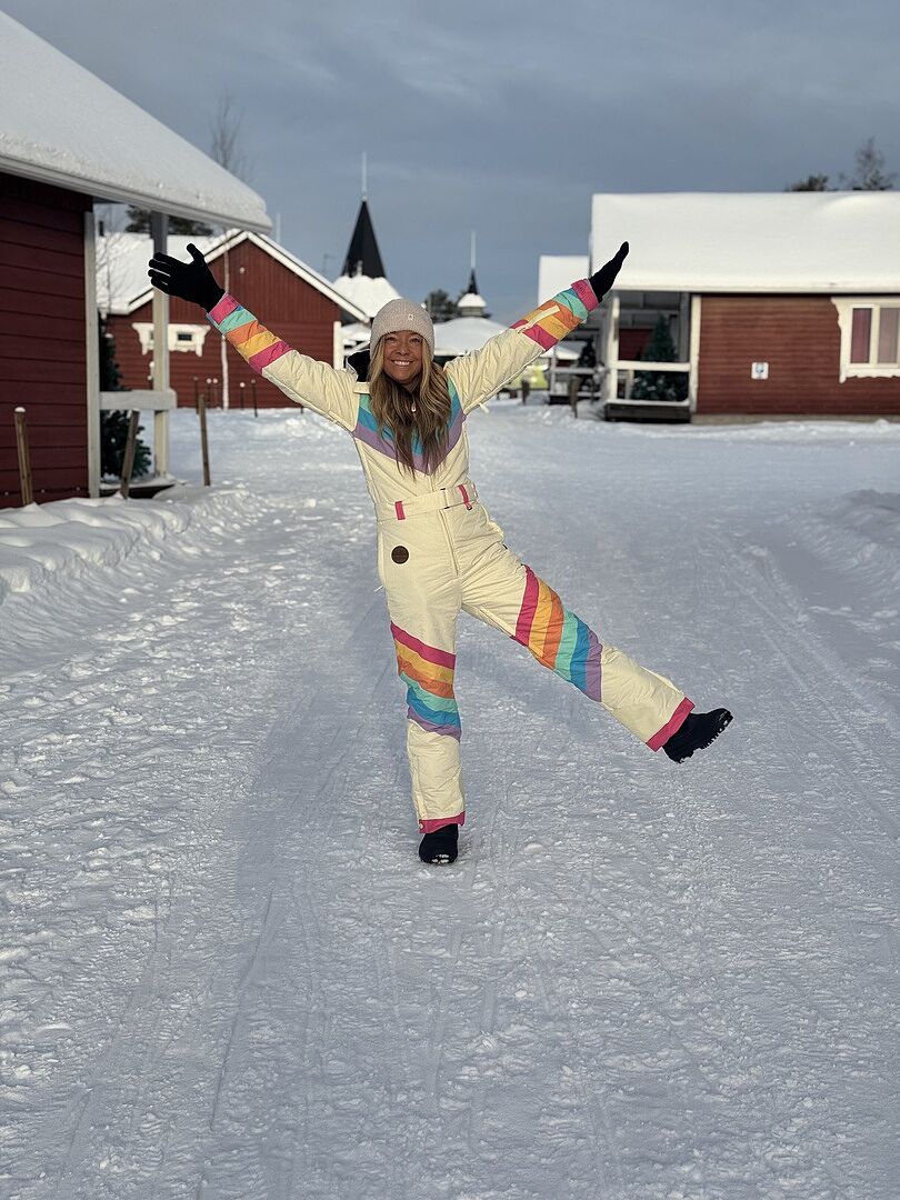 Retro Rainbow Snow Suit: Women's Ski & Snowboard Apparel | Tipsy Elves