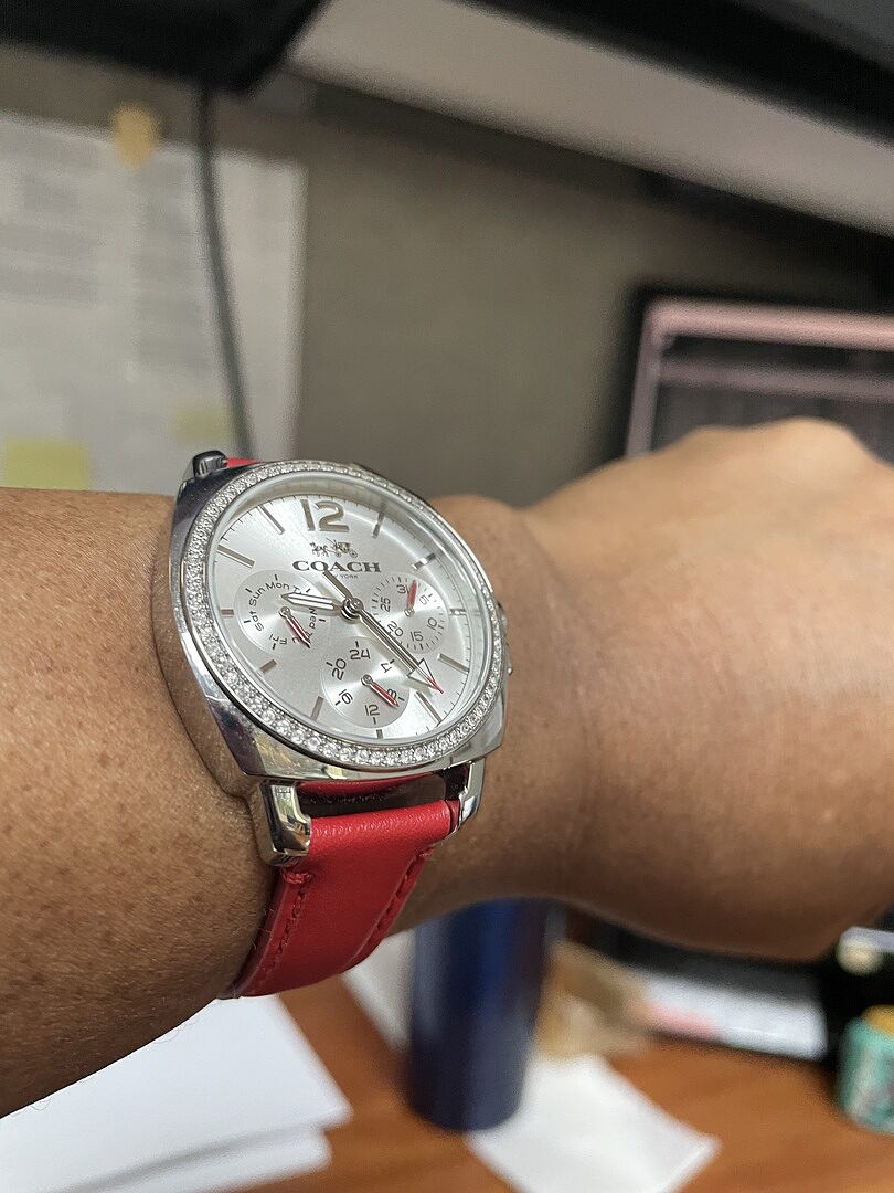 Coach | Movado Company Store| Boyfriend 34mm Red Leather  display picture 1