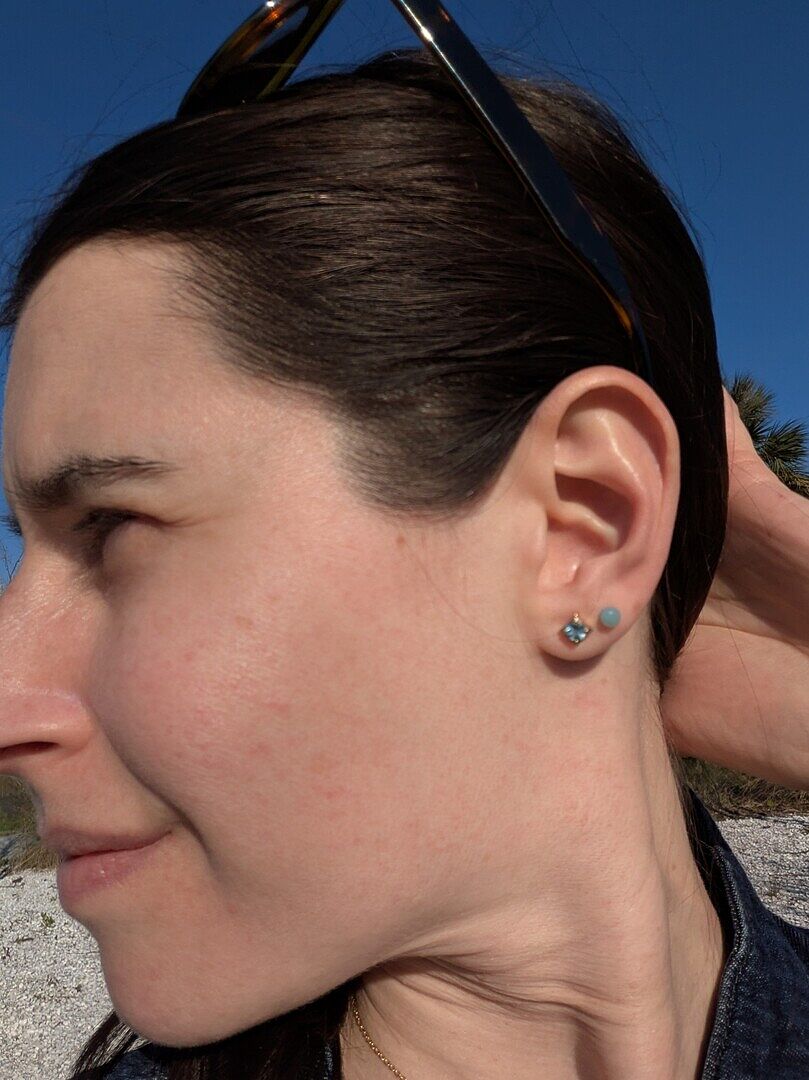 Kite framed aquamarine studs