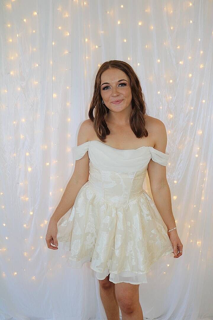 Lusting Off Shoulder Mini Dress Cream Selfie Leslie