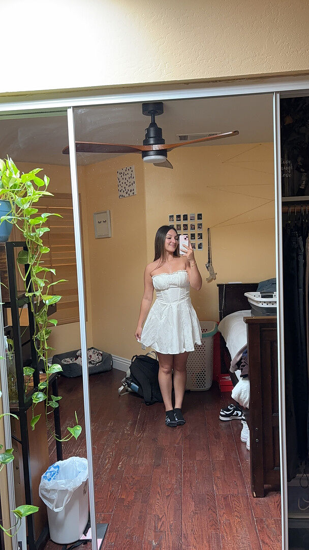 Savanna Corset Bodice Mini Dress Ivory | Selfie Leslie