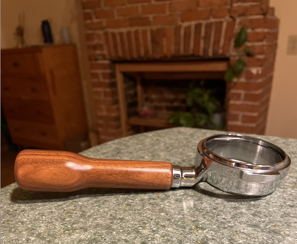 Bezzera Bottomless Portafilter Walnut - E61 Group | iDrinkCoffee