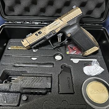 Canik TTI Combat 9mm 4.6" 18rd Pistol w/MeCanik MO3, Bronze / Black - HG7854V-N Excellent,as always Palmetto doing a