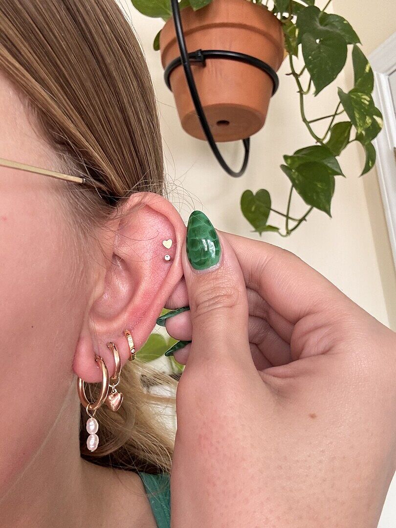 バッグ Ans Dotsloevner HEARTS IN HIS EAR MINI Silver Tiny Mini CZ Heart Stud Earrings - Sterling Silver - Etsy
