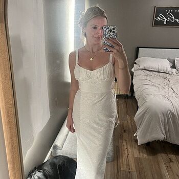 Dream Crush Lace-Up Back Mesh Overlay Midi Dress White | Selfie Leslie