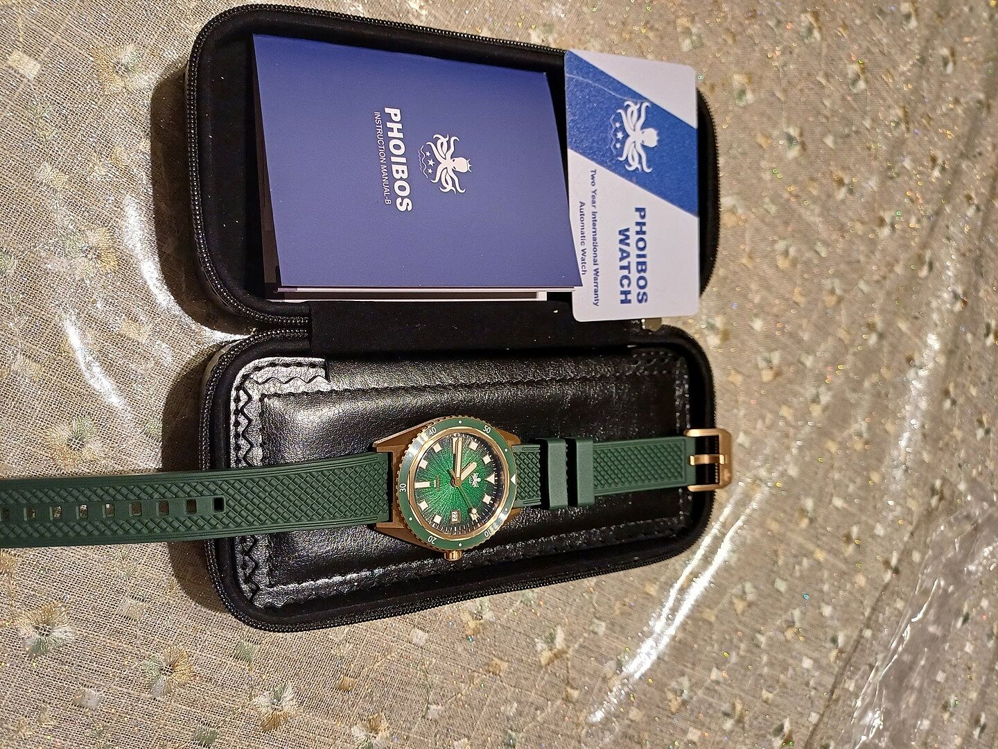 PHOIBOS Argo Bronze 200M Automatic Diver Watch PY057A Spiral