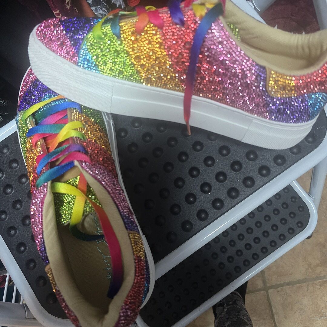 SIDNY FUCHSIA HEARTS Rhinestone Sneaker | Rhinestone Shoes