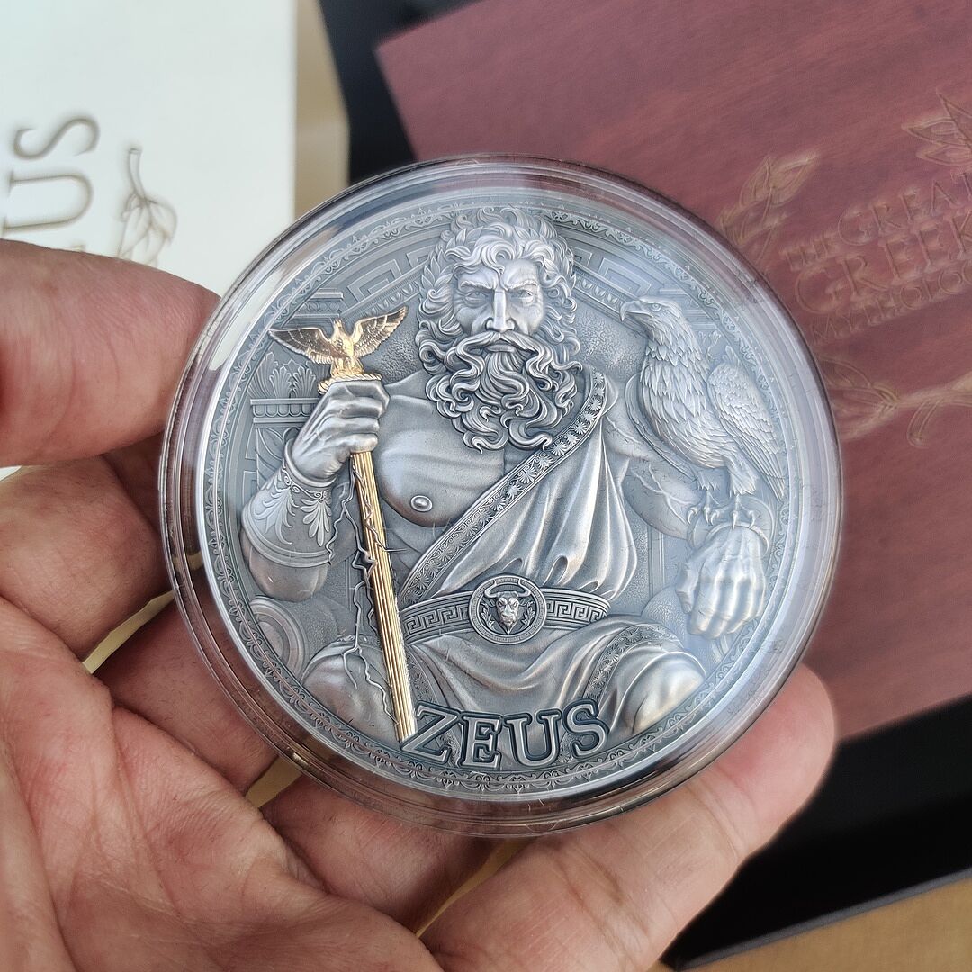 ZEUS Great Greek Mythology 3 Oz Silver Coin 3000 Francs