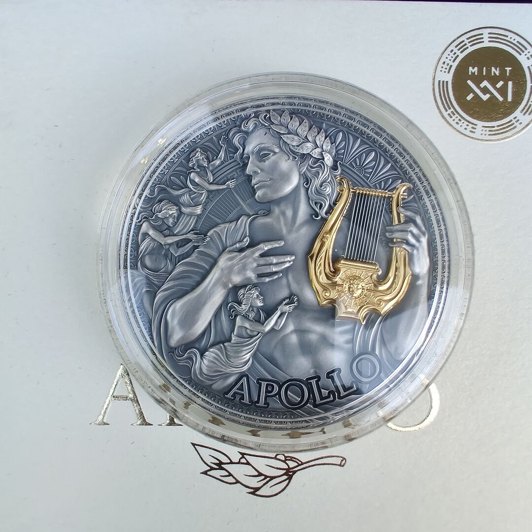 APOLLO Great Greek Mythology 2 Oz Серебро Монета 2000 Франков