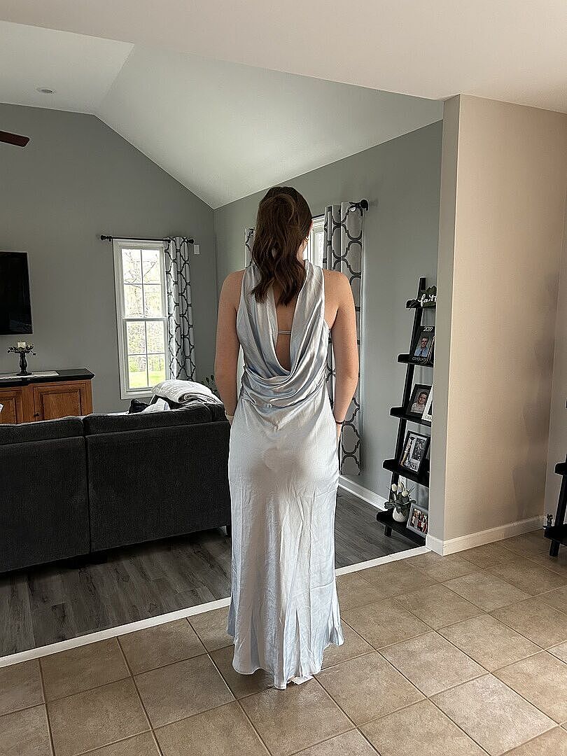 Damsel Reverse Halter Maxi Dress Baby Blue | Selfie Leslie Australia