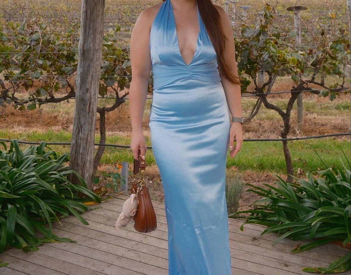 chinese dress ladies Italia Azure Crossover Halterneck Maxi Dress Sun main image 0