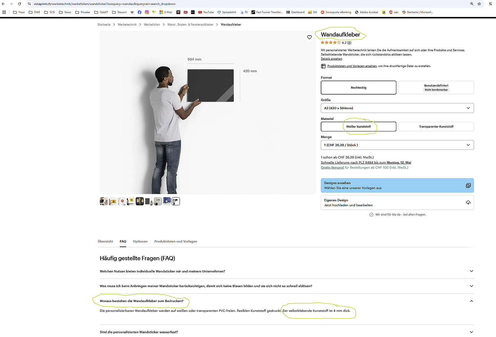 Material falsch spezifiziert