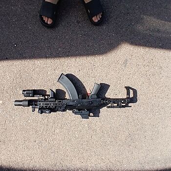 PSA AK-P GF3 MOE Triangle Side Folding Pistol with ALG Trigger and Soviet Arms SA-10U & SA-19 Rail, Black