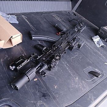 PSA AK-P GF3 MOE Triangle Side Folding Pistol with ALG Trigger and Soviet Arms SA-10U & SA-19 Rail, Black