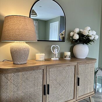 Izzy Curved Rattan Large 3-Door Sideboard, Natural Perfect side board!