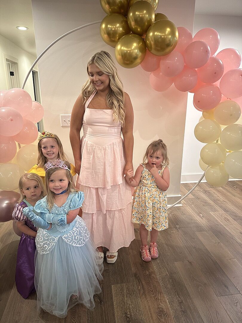 Shaya Tiered Ruffle Maxi Dress Pink Selfie Leslie