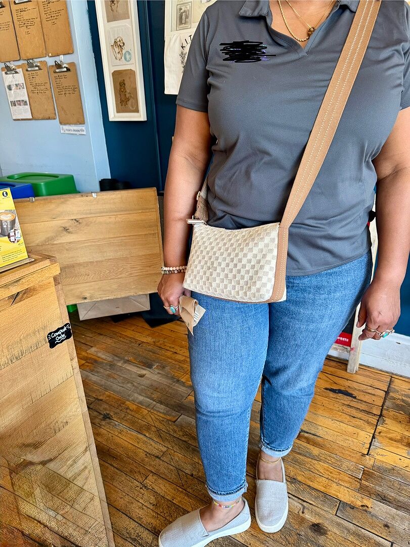限定色【m0851】Compact Crossbody コンパクト クロスボディ TB x BonBon ミラー ミニクロスボディバッグ: レディース クロス