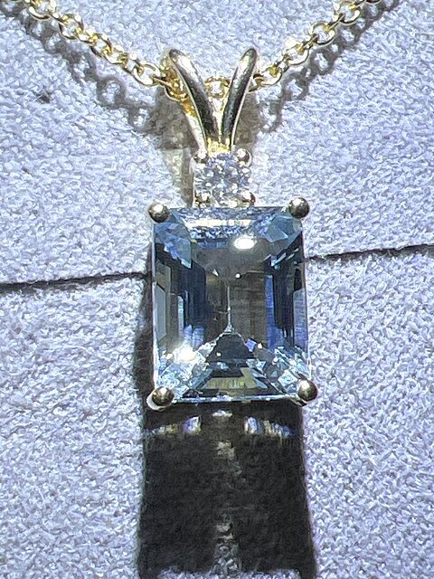 Emerald cut aquamarine