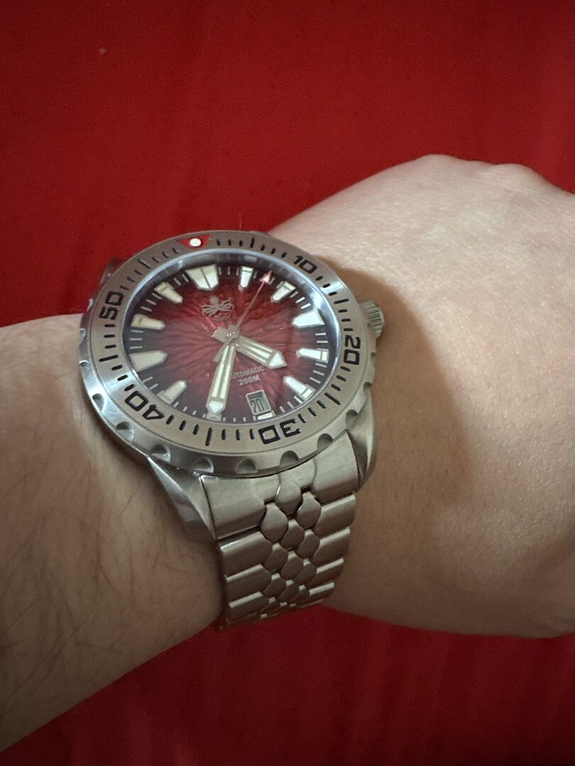 PHOIBOS KRAKEN 200M Automatic Diver Watch PY059E Lava Red