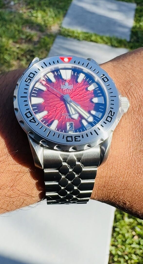PHOIBOS KRAKEN 200M Automatic Diver Watch PY059E Lava Red