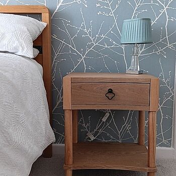 Thalia Concave 1 Drawer Nightstand, Natural Just perfect!