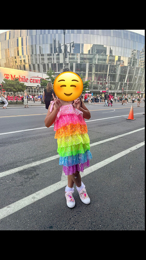 Neon Sequin Ruffle Dress