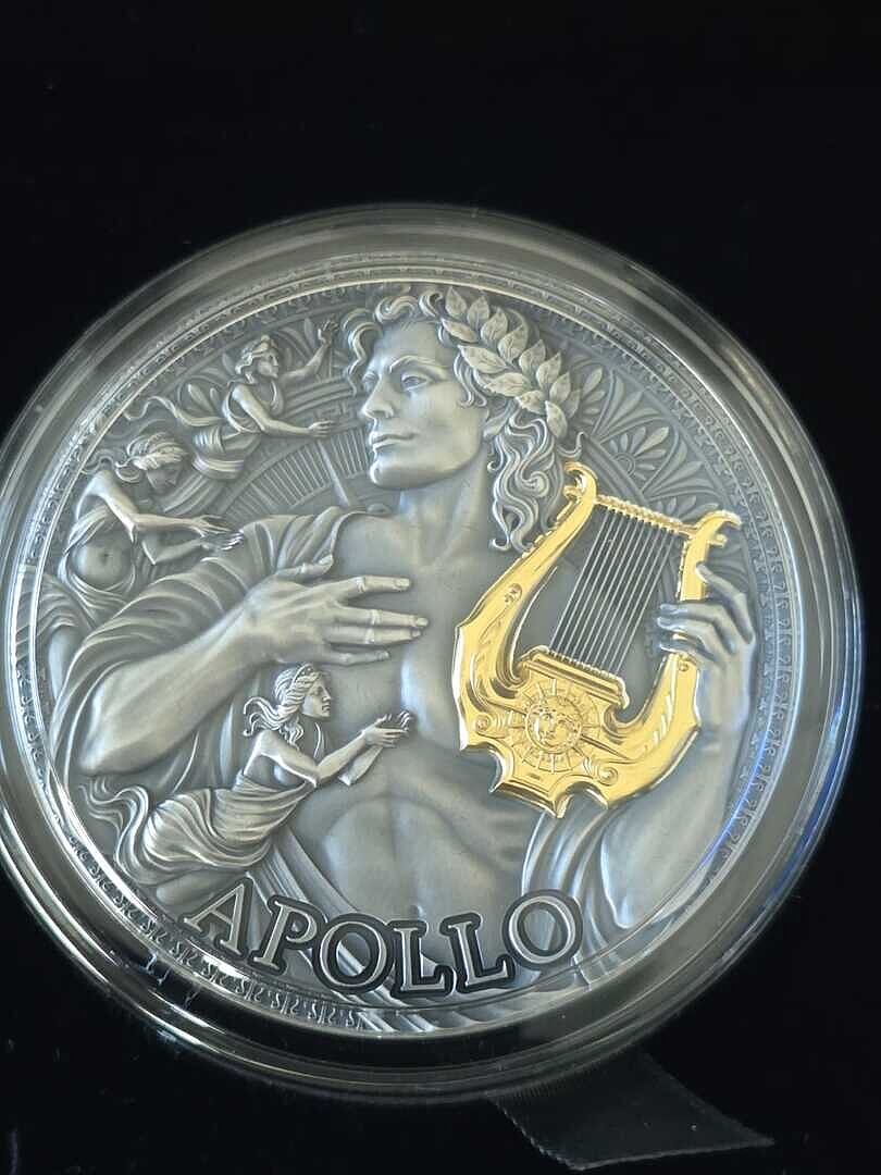 APOLLO Great Greek Mythology 2 Oz Silver Coin 2000 Francs