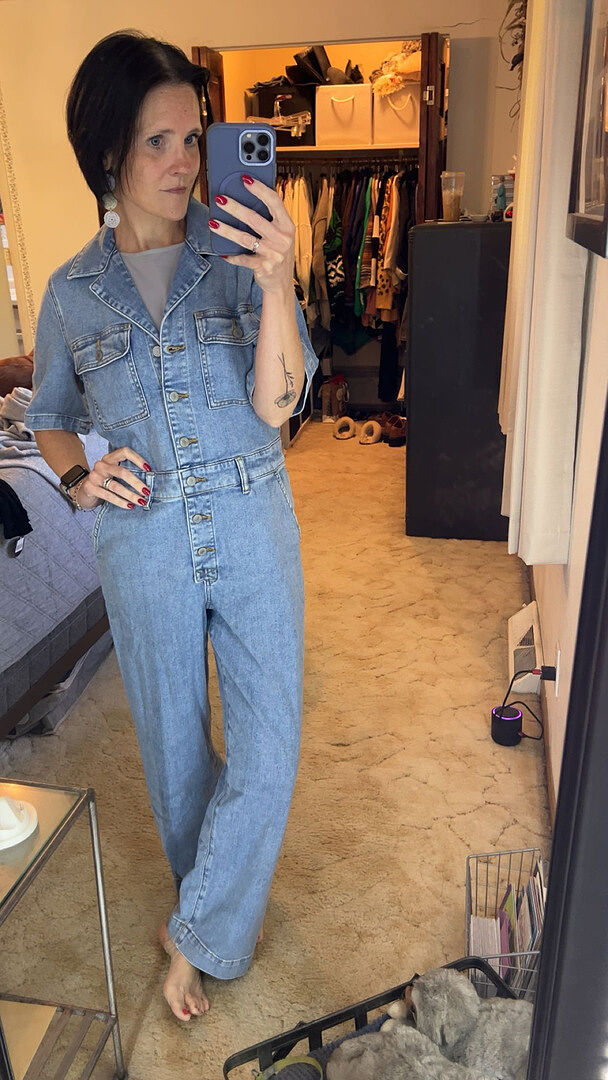 Denim Michelle Short-Sleeve Jumpsuit - Cloudlight Wash | Faherty Brand