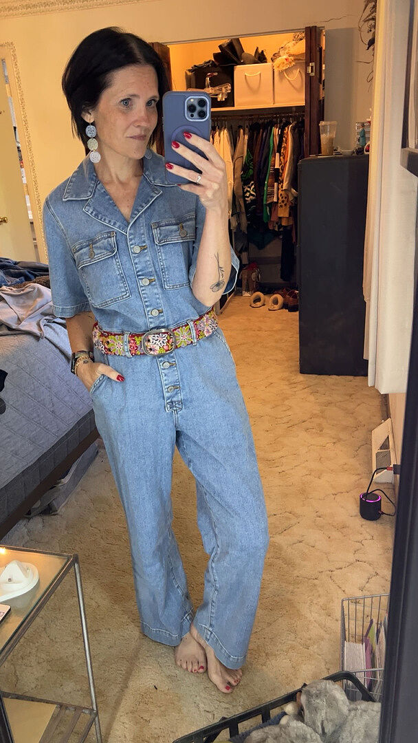 Denim Michelle Short-Sleeve Jumpsuit - Cloudlight Wash | Faherty Brand
