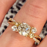 Three Stone Diamond Twisted Vine Ring