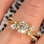 Three Stone Diamond Twisted Vine Ring